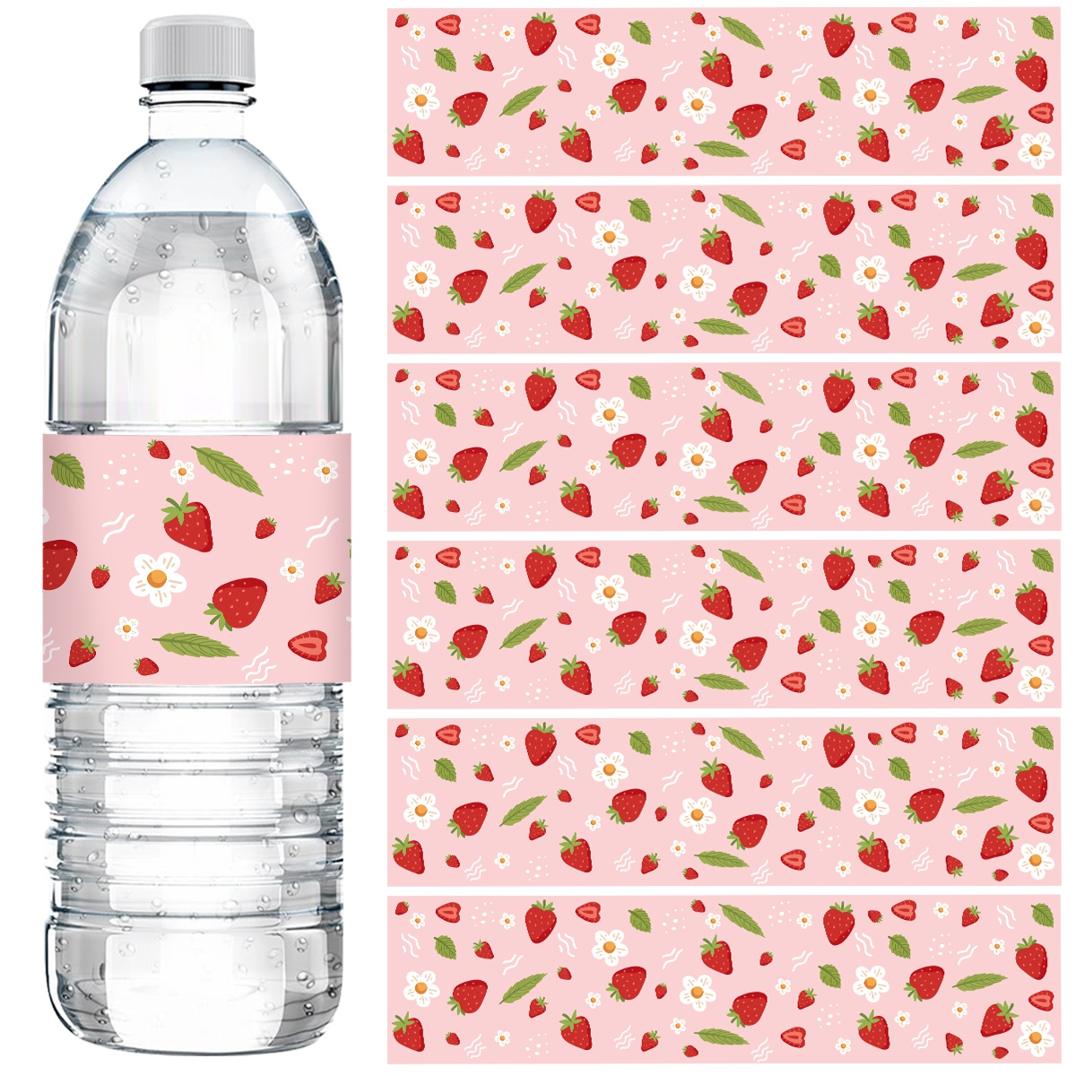 10pcs Strawberry Water Bottle  - Wedding Water Supply recension och pris