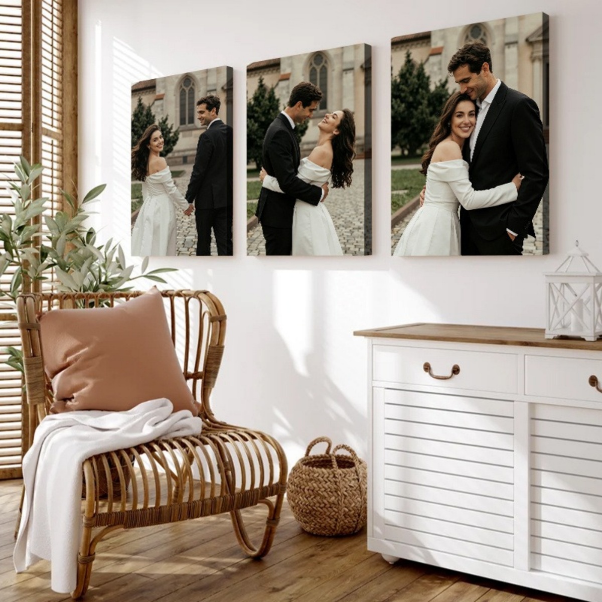 Set of 3 Custom Photo Canvas P - Wedding Party Supply recension och pris