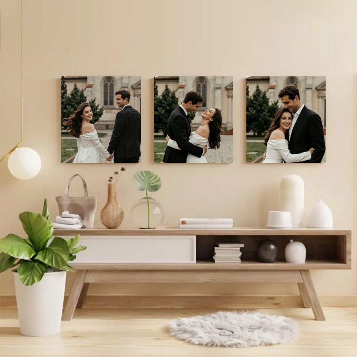 Set of 3 Custom Photo Canvas P - Wedding Party Supply recension och pris