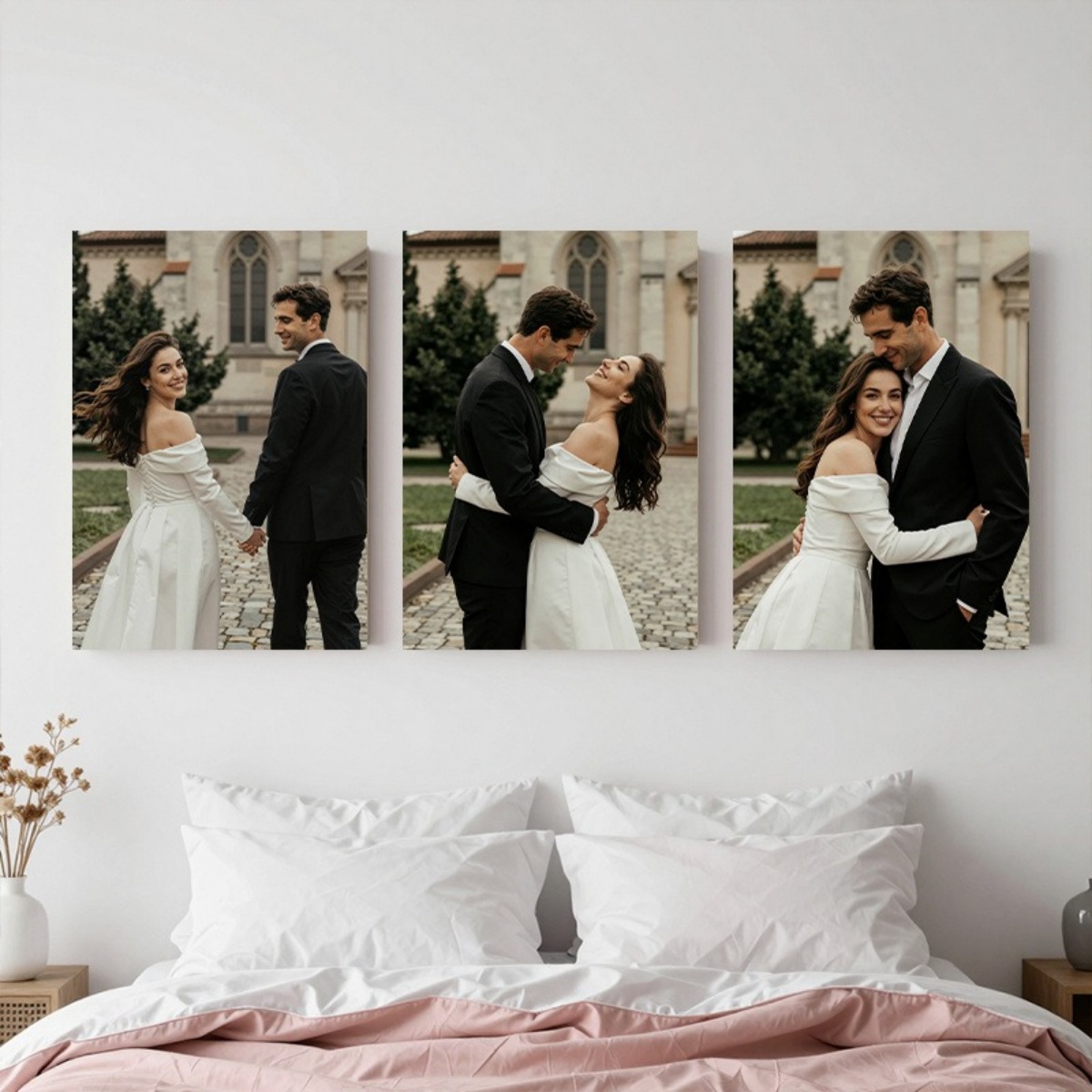 Set of 3 Custom Photo Canvas P - Wedding Party Supply recension och pris