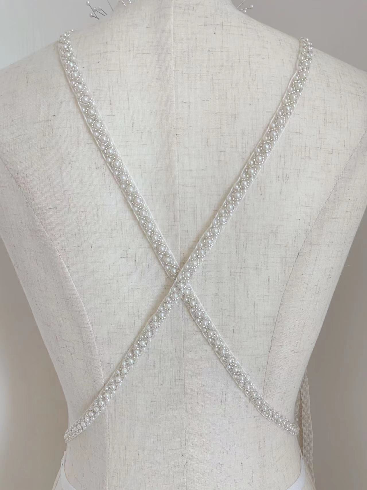 Top Quality Off White Pearl Be - Bridal Sash Ribbon recension och pris