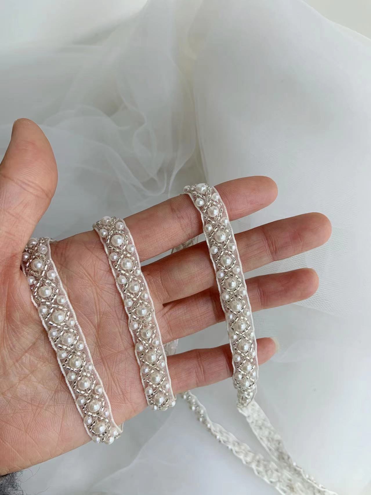 Top Quality Off White Pearl Be - Bridal Sash Ribbon recension och pris