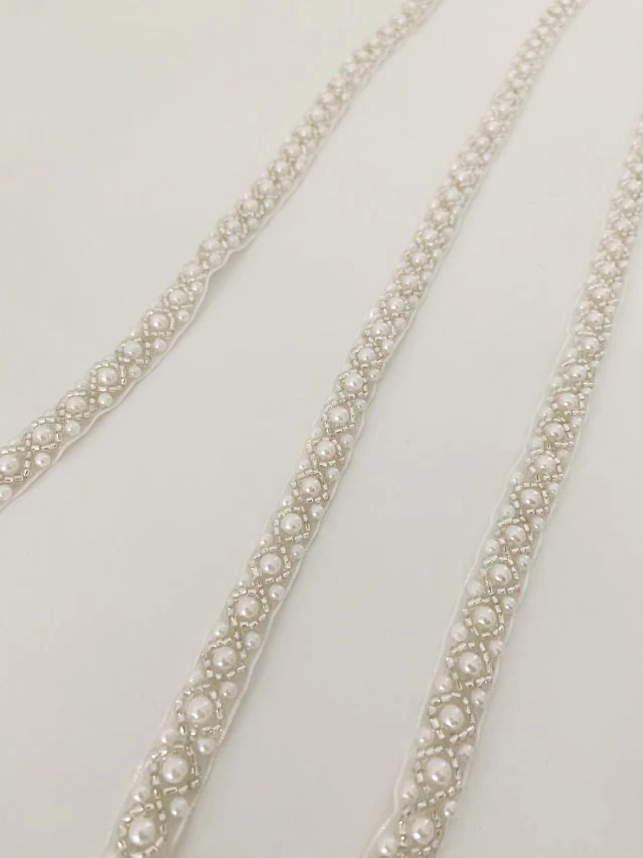 Top Quality Off White Pearl Be - Bridal Sash Ribbon recension och pris