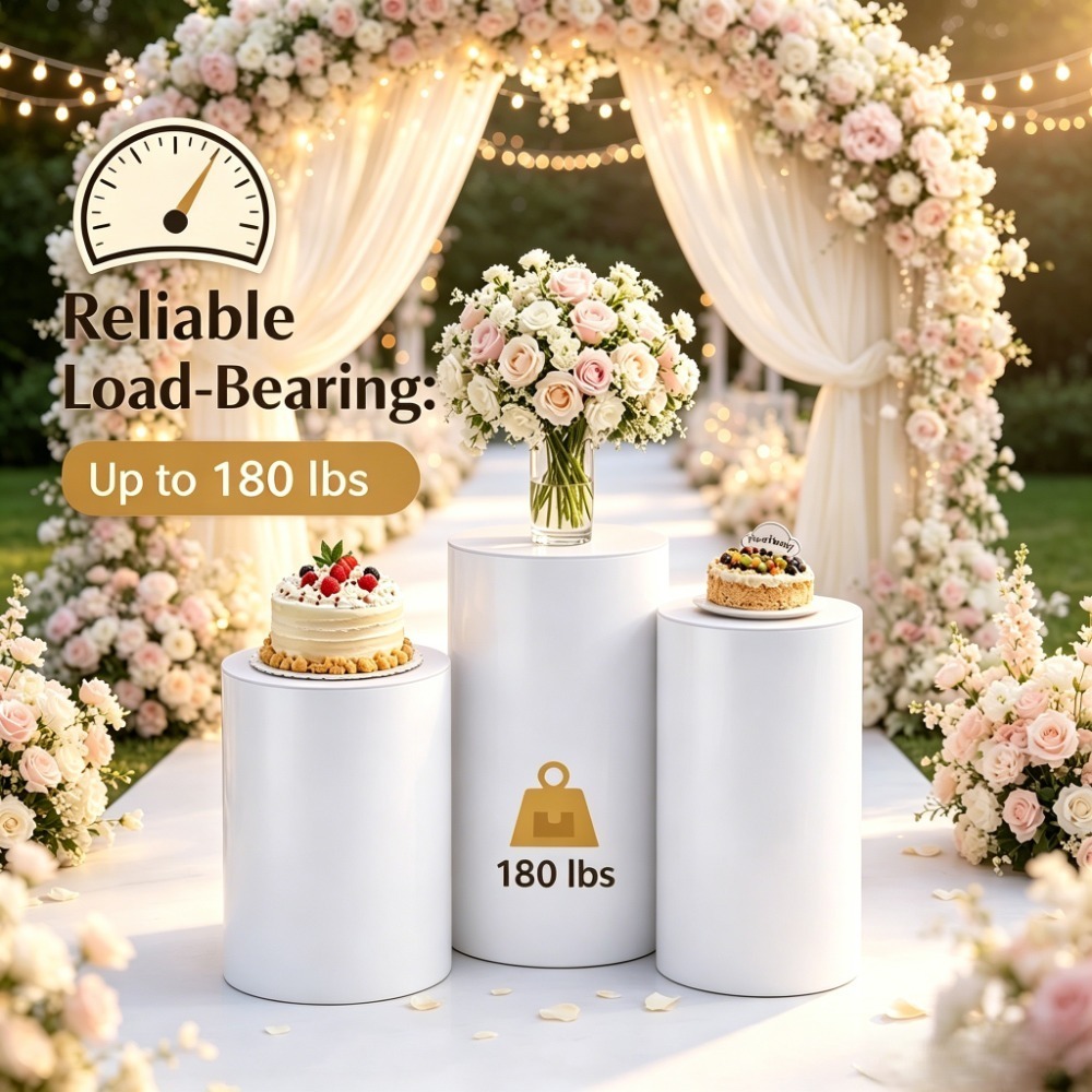 3/5Pcs White Cylinder Pedestal - Wedding Party Supply recension och pris