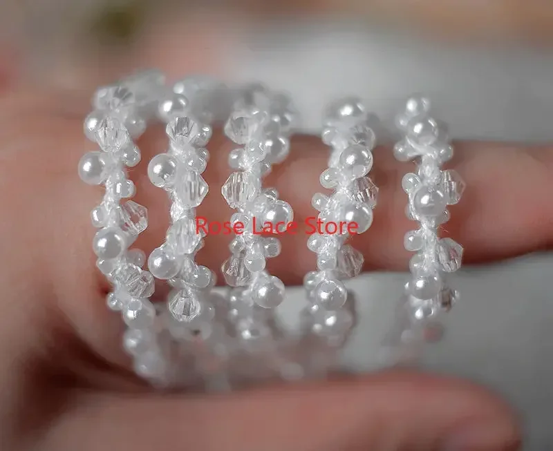 3 Yards Pearl lace trim, pearl - Bridal Sash Ribbon recension och pris