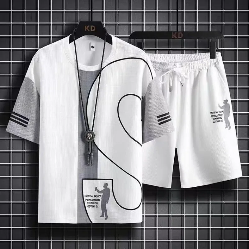 Male T Shirt Short Sets Graphi - Wedding Job recension och pris
