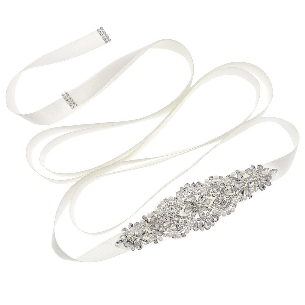 Sweet Ribbon Bridal Belt Silve - Bridal Sash Ribbon recension och pris