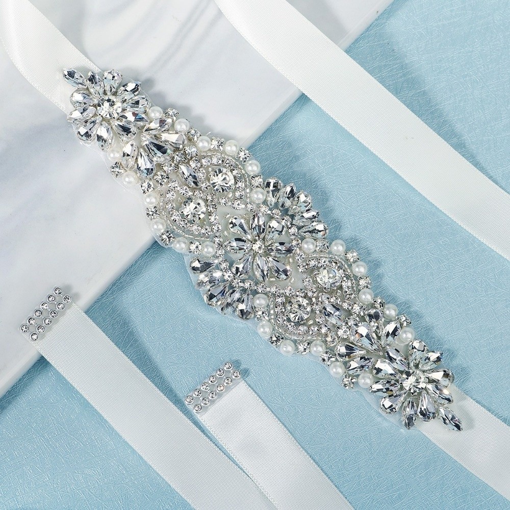 Sweet Ribbon Bridal Belt Silve - Bridal Sash Ribbon recension och pris