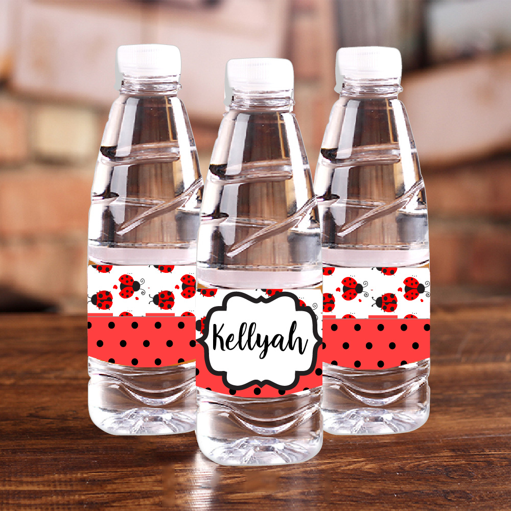 Personalised Ladybug Red Polka - Wedding Water Supply recension och pris