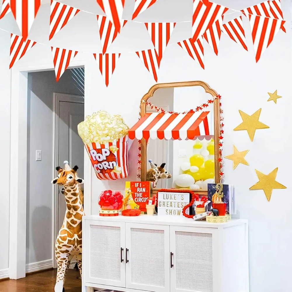 18Pcs Red White Striped Pennan - Wedding Supply Canada recension och pris