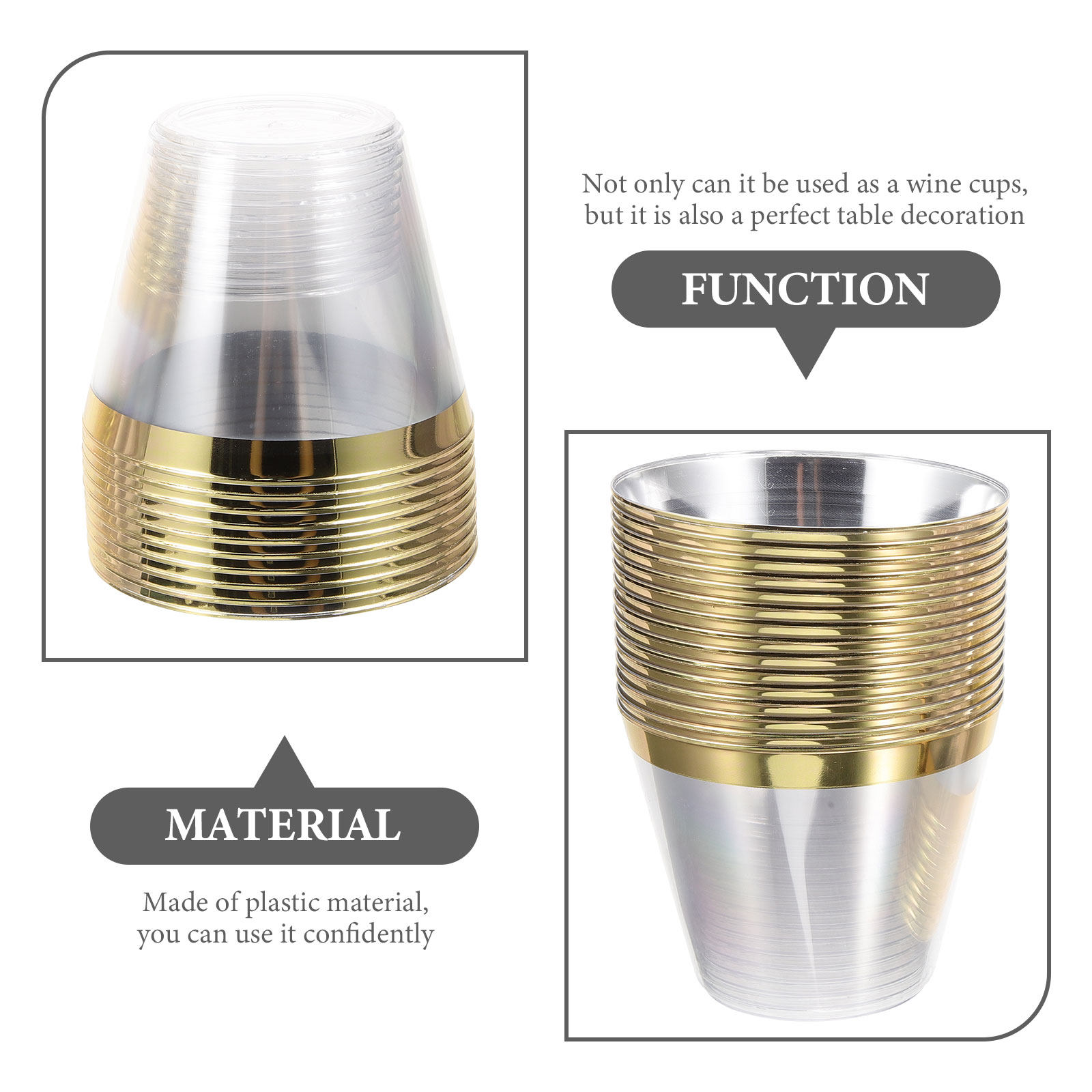 25pcs Gold Foil Plastic Clear  - Wedding Water Supply recension och pris