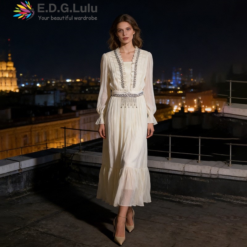 EDGLuLu Elegant White Chiffon  - Wedding Lulu recension och pris