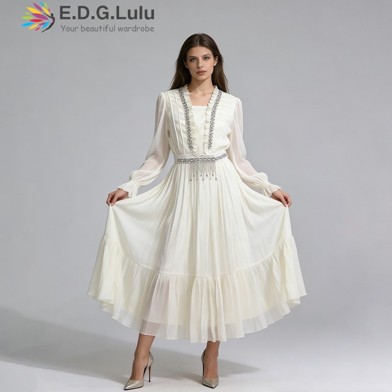 EDGLuLu Elegant White Chiffon  - Wedding Lulu recension och pris