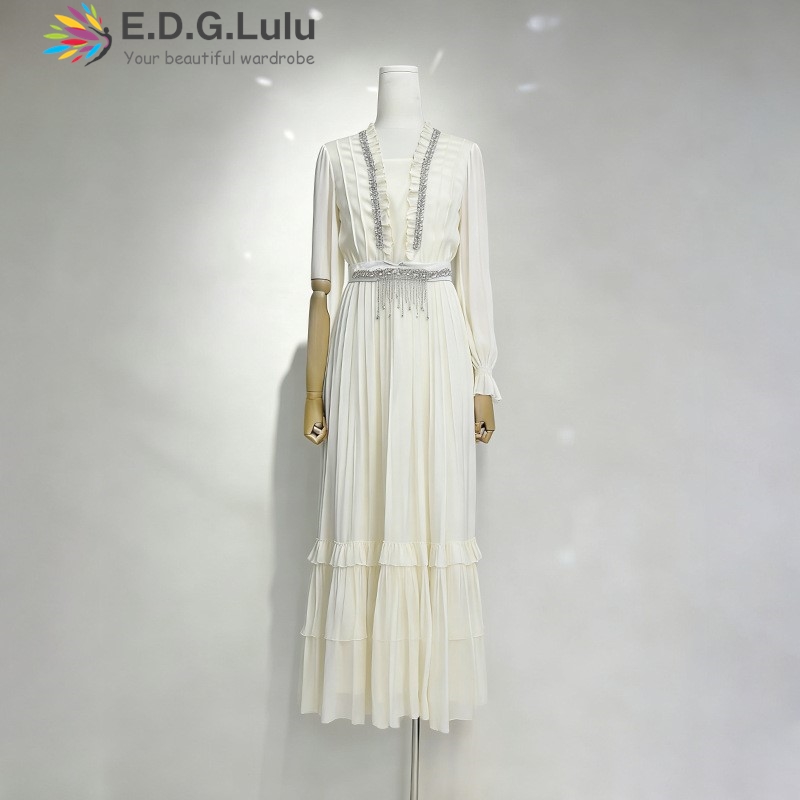 EDGLuLu Elegant White Chiffon  - Wedding Lulu recension och pris